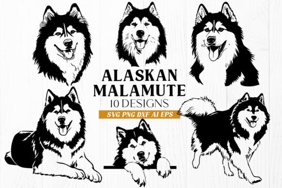 Alaskan Malamute SVG Bundle: Premium Graphics for Crafts