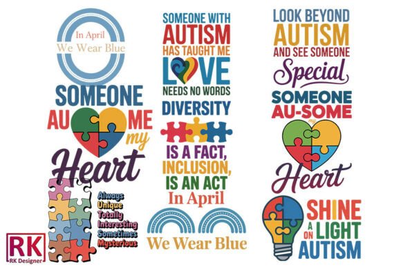 Autism Quotes SVG Bundle for Graphics & Crafts