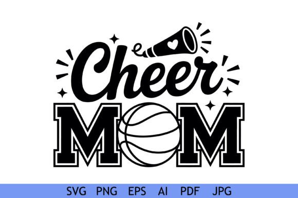 Cheer Mom Basketball Megaphone Graphics for Crafts