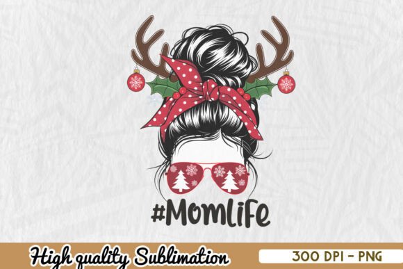Festive Mom Life Holiday Xmas PNG: Graphics for Crafts