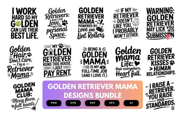 Golden Retriever Mama SVG Bundle