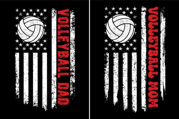 Volleyball Mom Dad Graphics for Crafts Projects