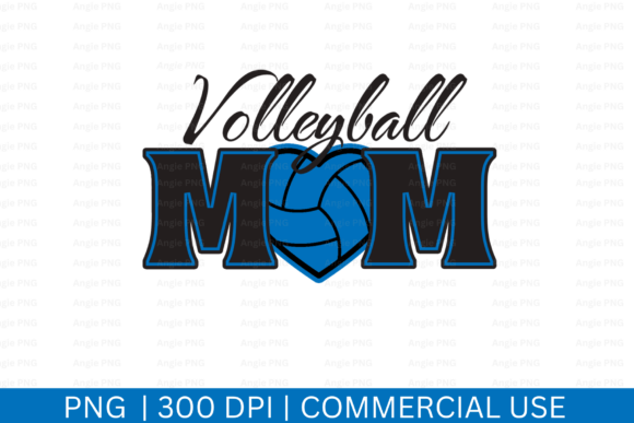 Volleyball Mom PNG: Graphics for Crafts & Branding