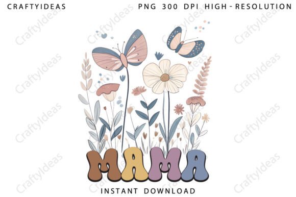 Wildflower Mama PNG: Graphics for Crafts & Blogs